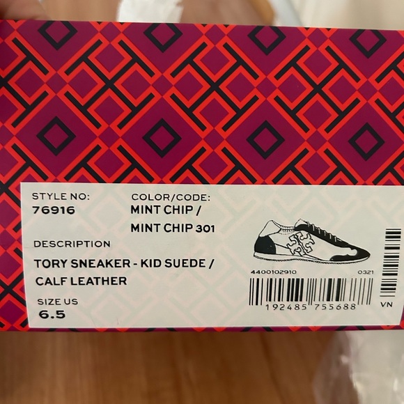 Tory Burch sneaker - kid suede calf leather in MINT CHIP - Picture 6 of 6